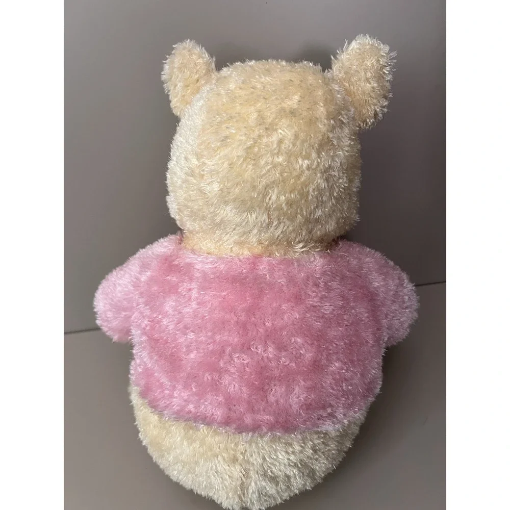 Winnie‎ The Pooh Bear Plush Disney Store Pink Sparkly Glitter Yellow Shirt 16